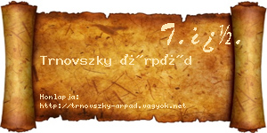 Trnovszky Árpád névjegykártya